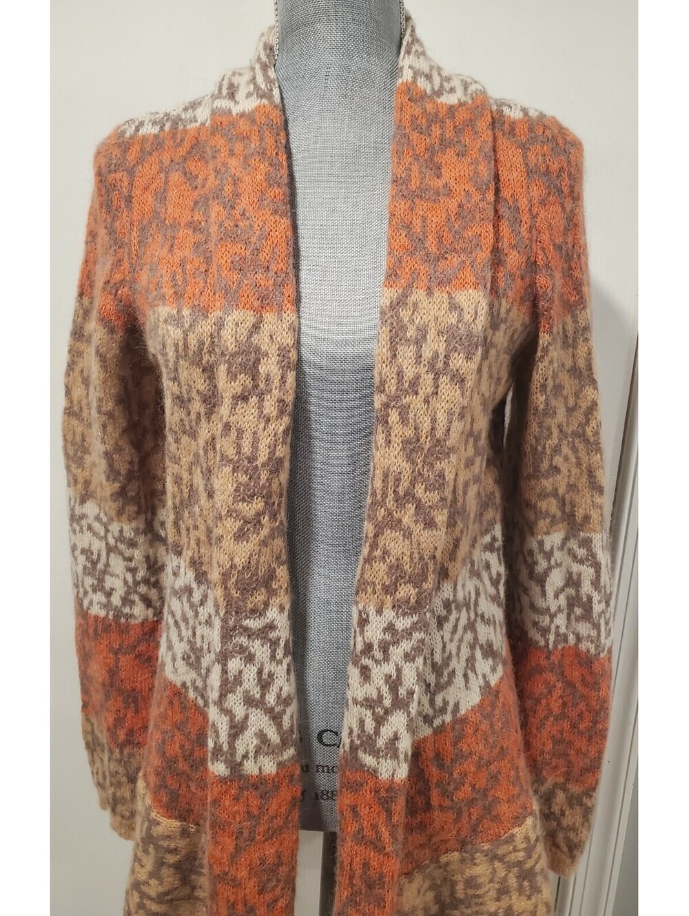 Lucy & Laurel Sweater Size Medium M Open Front Cardigan Alpaca Wool Blend - Picture 2 of 5